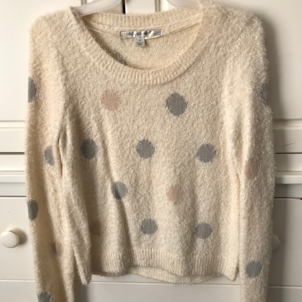 Polka dot sweater crop top